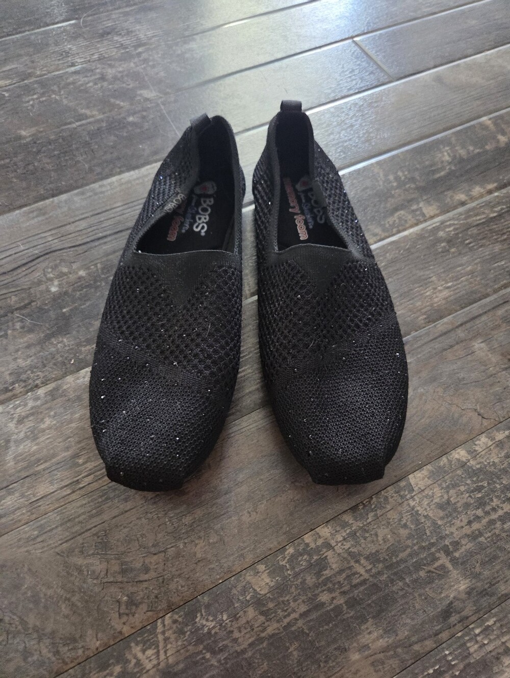 Bobs Black Slip-On Knit Loafers for Women
